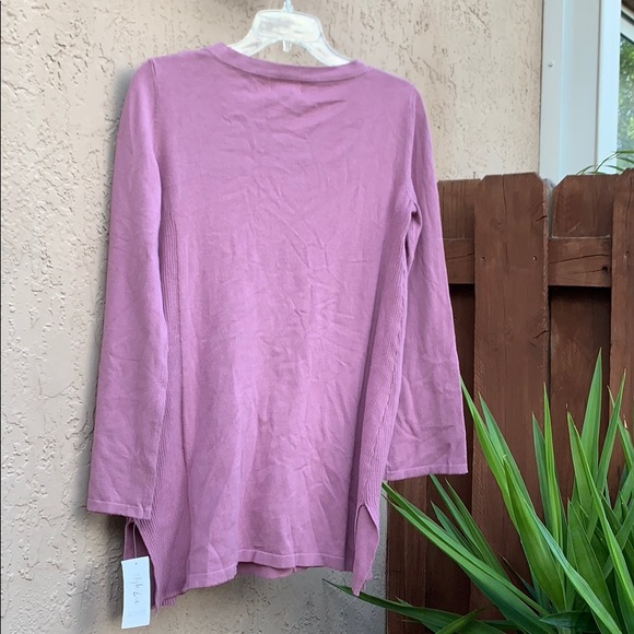 Style & Co Lace up Tunic Sweater Top Mauve - Picture 5 of 5